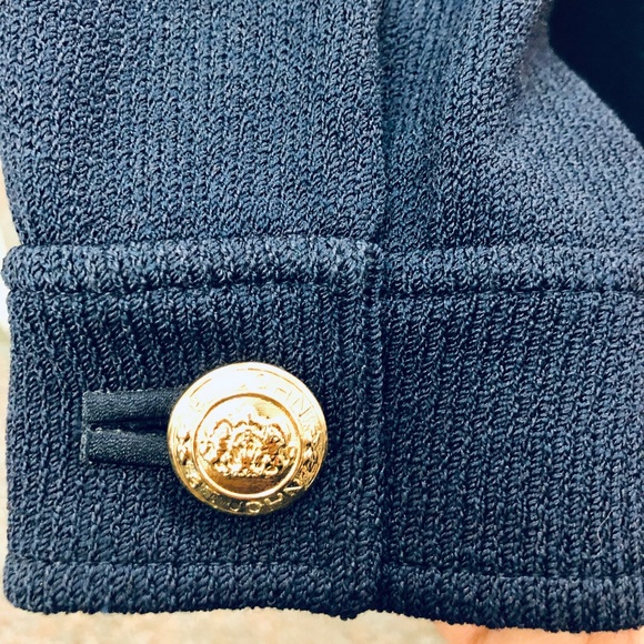 ST JOHN KNITS Jackets & Coats Nwt Stjohn Navy Blue Jacket Gold